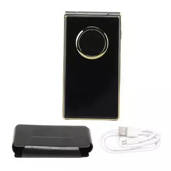 Раскладной мобильный телефон 2G с большим экраном и длительным временем ожидания, раскладной телефон 5900 мАч, две SIM-карты, телефон для пожилых людей, золотой золотистый