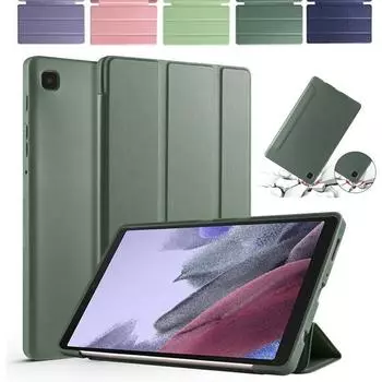 Раскладной тройной чехол из искусственной кожи для планшета для Samsung Galaxy Tab A8 10,5 A7 Lite S8 S7, защитный чехол, смарт-подставка, чехлы Tab S8 11 розовый
