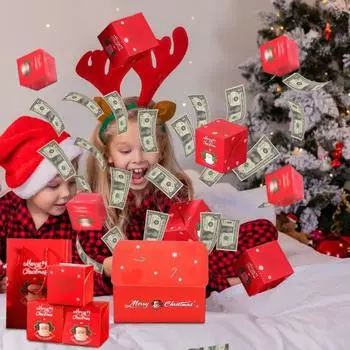 Раскладывающаяся подарочная коробка, набор сюрпризов, подарочная коробка с деньгами, коробка-взрыв, складная раскладушка 10pcs темно-красного