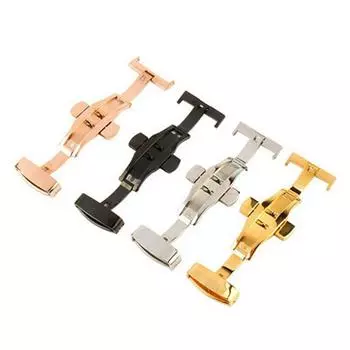 Раскладывающаяся застежка-бабочка из нержавеющей стали, раскладывающаяся пряжка для часов 20mm розового золота