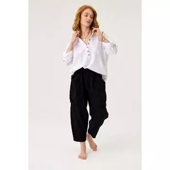 Расклешенная льняная рубашка