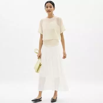 Расклешенная юбка прозрачного трикотажа GU by Uniqlo Z+E