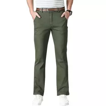 Расклешенные брюки для мужчин, мужские повседневные брюки с микро-клеш, модные эластичные облегающие мужские брюки в корейском стиле, расклешенные брюки 28 хаки