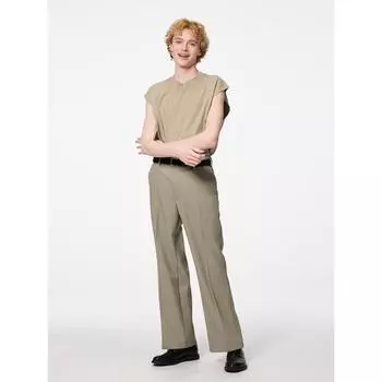 Расклешенные брюки Gu By Uniqlo стандартной длины 73,5–77,5 см 33 KHAKI/3XL