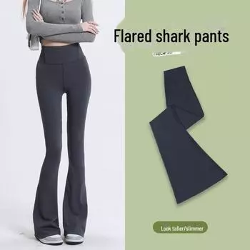 Расклешенные брюки Shark из бархата с высокой талией - женские брюки для йоги и спорта на осень/зиму 2025 года XL (131-145 jin)