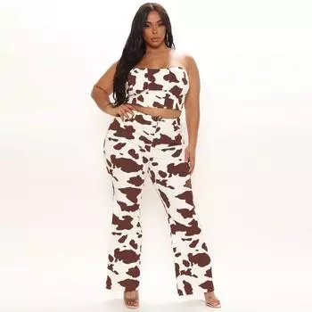 Расклешенные брюки в стиле пэчворк с высокой посадкой, женские брюки с высокой талией S коричневый