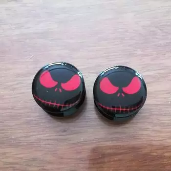 Расклешенные конусы, демонические черные расширители для ушей, круглые туннели, 1 пара затычек для ушей, калибры 4-16 мм, пирсинг, акрил, ручная работа 5 mm