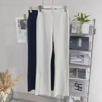 Расклешенные штаны для йоги Lulu с высокой талией — женские весенне-осенние спортивные и повседневные брюки для фитнеса на открытом воздухе с подъемом бедер 6 (Recommended weight 100-125 lbs) чёрный