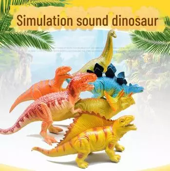 Раскрашенная вручную игрушечная модель динозавра, издающая звуки, для детей