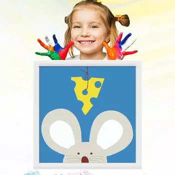 Раскрашенная вручную картина 20x20 см Развитие хобби Обучение рисованию детей Живопись маслом по номерам для детей Детский рисунок 20x20cm no Frame