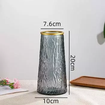 Раскрашенная золотом ледниковая ваза Стеклянная цветочная композиция Ваза из цветного стекла белый