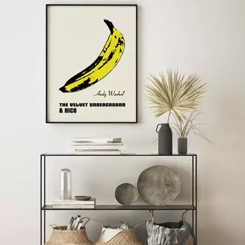Раскрашенные вручную постеры и принты с бананами, оформление в стиле поп-арт, классическая кухня 21cm30cm NoFrame