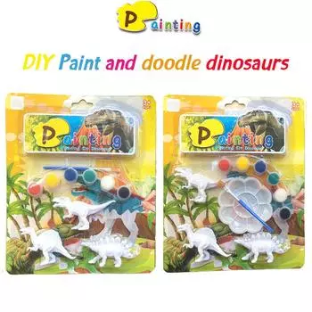 Раскрашенный своими руками динозавр, детская научная и образовательная игрушка для детей, игрушки для рисования, раскраска, 3D-модель животного джунглей One Size