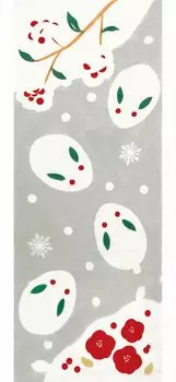 Раскрашенный тенугу «Степной суслик» «Собирающийся снежный кролик» от Вабунка (Зимний узор) - [TE-510]