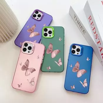 Раскрашенный узор, разноцветный, серебристый, двусторонний твердый корпус, противоударный противоударный чехол для телефона для Huawei Honor Infinix Tecno iPhone Honor 50 темно-розовый