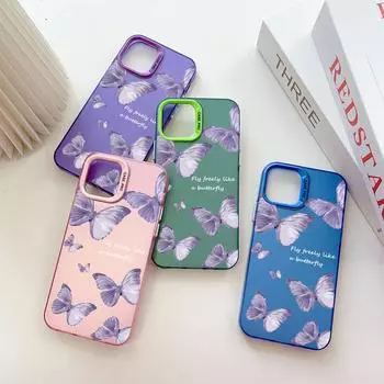 Раскрашенный узор, разноцветный, серебристый, двусторонний твердый корпус, противоударный противоударный чехол для телефона для Huawei Honor Infinix Tecno iPhone Honor 50 темно-розовый