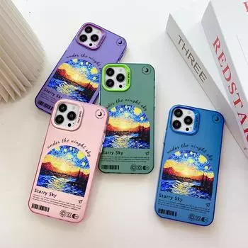 Раскрашенный узор, разноцветный, серебристый, двусторонний твердый корпус, противоударный противоударный чехол для телефона для Huawei Honor Infinix Tecno iPhone iPhone 14 темно-фиолетового