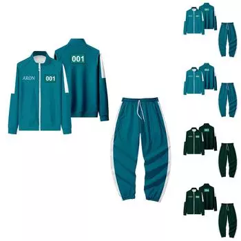 Раскрашенный вручную цветной наряд для родителей и детей - с принтом, круглый вырез, длинные рукава, длинные брюки, домашняя одежда, костюм для весны M