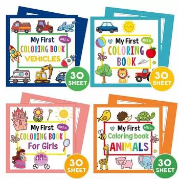 Раскраска 30 головоломок Раскрашенная вручную раскраска Детская раскраска Мультяшные животные One Size синий