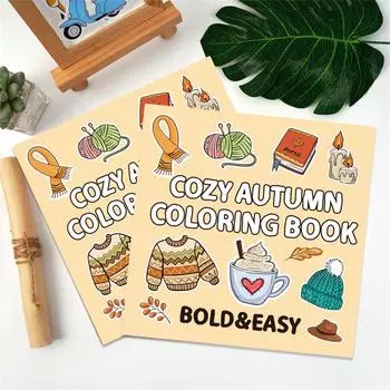 Раскраска COZY, 40 мультяшных рисунков для детей от 4 лет и взрослых One Size