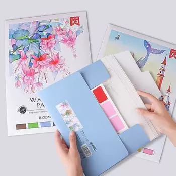 Раскраска для детей Акварельная бумага Краски Карты Кисти Распознавание цвета 4 темы C