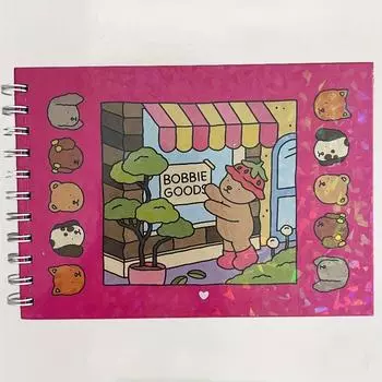 Раскраска для взрослых и подростков Удобная раскраска с расстегнутой молнией Милая раскраска с катушкой для медведя