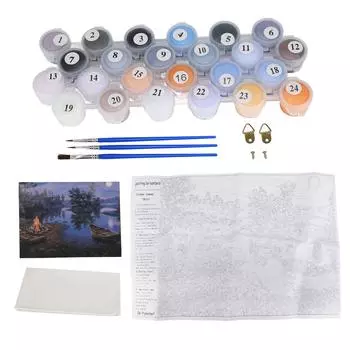 Раскраска по номерам Лунная ночь Мирное озеро Удобная изысканная картина по номерам для детей и взрослых