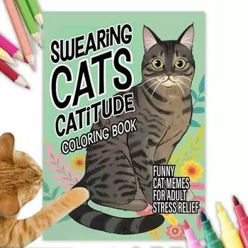 Раскраска с кошками для взрослых DIY-дизайны кошек Декомпрессионная износостойкая раскраска с кошками для дома и офиса
