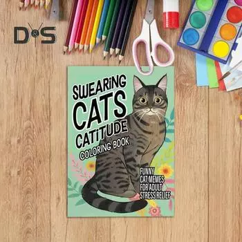 Раскраска с кошками для взрослых, проекты кошек своими руками, декомпрессионная, прочная на разрыв, раскраска с кошками, домашнее обучение, офисные принадлежности Cat
