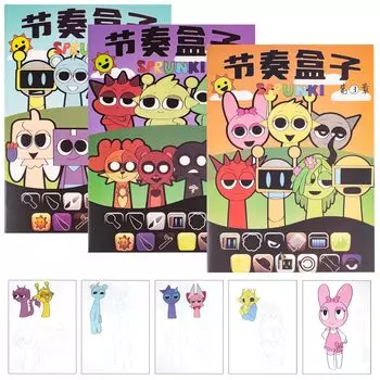 Раскраска Spranky Kitzu Book Set of 3 Spranky Coloring Book Coloring Book Set Раскраска с игровыми персонажами Картины для начальной школы Канцелярские товары
