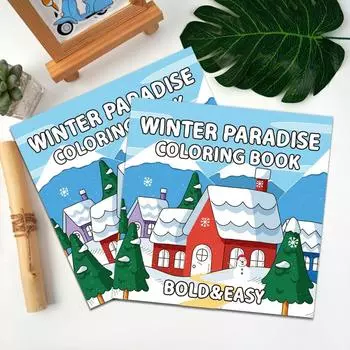 Раскраска Зимний Снеговик, 40 Зимних Мультяшных Рождественских Рисунков, Раскраска Для Детей Возраста 4 One Size