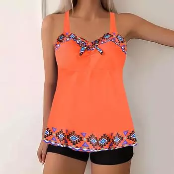 Распечатать Купальник из двух частей Купальники Женские пляжные купальные костюмы Push Up Biquini Bandeau Женский купальник Женский купальник XS оранжевый