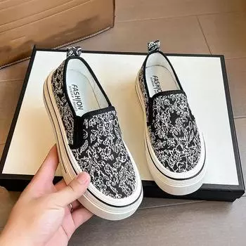 Распечатать случайные женские туфли на плоской подошве на платформе повседневные кроссовки для ходьбы новые модные спортивные лоферы уютная обувь осень 2024 Mujer Zapatos 35 чёрный
