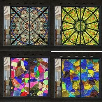 Расписанная художественная пленка для стекла в европейском стиле, индивидуальная перегородка, дверь в ванную, прозрачная электростатическая наклейка на окно 30x80cm