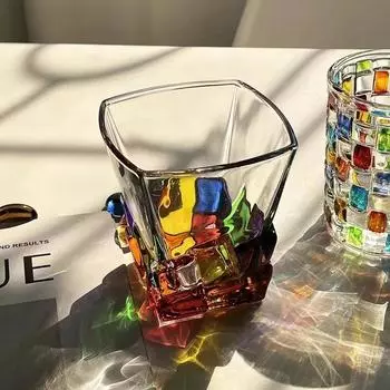 Расписанная вручную и красочная плетеная хрустальная чашка итальянского дизайнера, маленькая подарочная стеклянная чашка 300ml