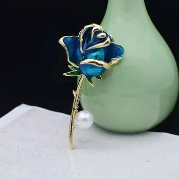 Расписанная вручную масляная капля жемчуга брошь роза цветок брошь свитер корсаж дикий модный аксессуар
