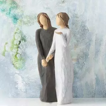 Расписанная вручную статуэтка Сестра из смолы Украшение ручной работы Праздничный памятный подарок Украшение интерьера