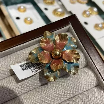 Расписанное вручную трехмерное кольцо с камелией, украшенное золотой пудрой, открытое кольцо с жемчугом, изысканный дизайн высокого класса, источник