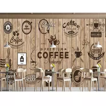 Расписанные вручную обои для кофейни Современные свежие обои для кафе и ресторана Классная доска 3D Кофейная настенная роспись 200 cm(W) x 140 cm(H)