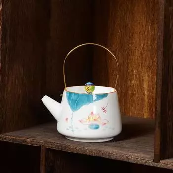 Расписанный вручную чайник с подъемной балкой Чайник для чая пуэр Чайники для чайной церемонии Чайник с подогревом Чайник Восточный марокканский чайник Глиняная гайвань