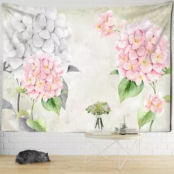 Расписанный вручную гобелен с изображением лотоса, настенный декор в стиле бохо, простой, свежий, хиппи, тапиз, фон для спальни, декор комнаты 95x70cm