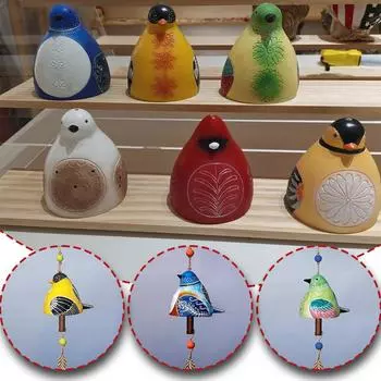 Расписанный вручную смоляной подвесной колокольчик для птичьей песни, птичий колокольчик для стены, окна, двери, подвесные украшения для сада, патио