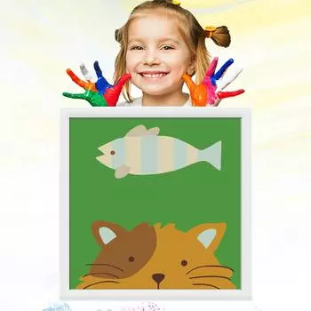 Расписано вручную 20x20 см Развитие хобби Живопись маслом по номерам для детей Детский рисунок Обучение рисованию детей 20x20cm no Frame