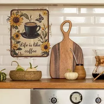 Расписная кофейная кружка бабочка кухня столовая фон ландшафтный дизайн настенная наклейка 39*45cm/fun-f283