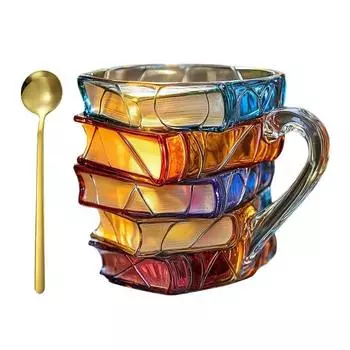 Расписная кружка-книга с ложкой, креативная 3D-книга, кофейная чашка в стиле ретро-роман, коллекционные подарки для любителей литературы