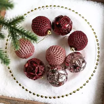 Расписной рождественский шар-подвеска для украшения елки или потолка 4 pieces шампанского