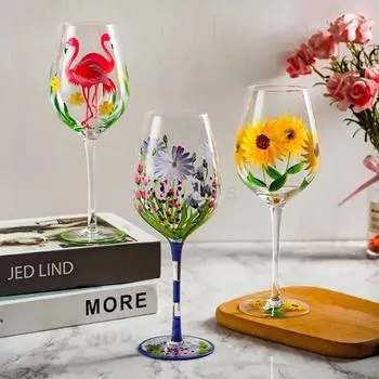 Расписной средневековый бокал-тюльпан 400-800 мл высококачественный хрустальный бокал для сока домашнее красное вино 400-800