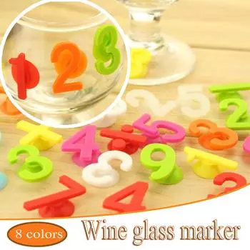 Распознаватель стекла, креативная этикетка из силикагеля, чашка для красного вина и подвеска для чашки Rea, 13 шт. зелёный