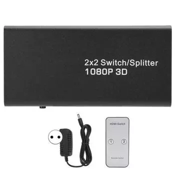 Распределитель HDMI 2 x2 с поддержкой 1080P компьютерной игровой машины для отображения выходного изображения 100240VEU EU