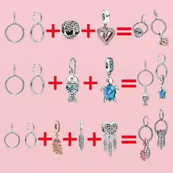Распродажа, 100% стерлингового серебра 925 пробы, серьги Pendientes, очаровательные серьги-кольца для женщин, подходят для брендовых подвесок, DIY ювелирных изделий, подарки